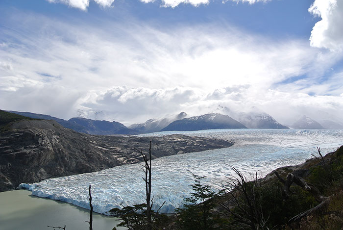 Nach dem recht langem Aufstieg eröffent sich für uns ein wahnsinns Ausblick auf den Gletscher!